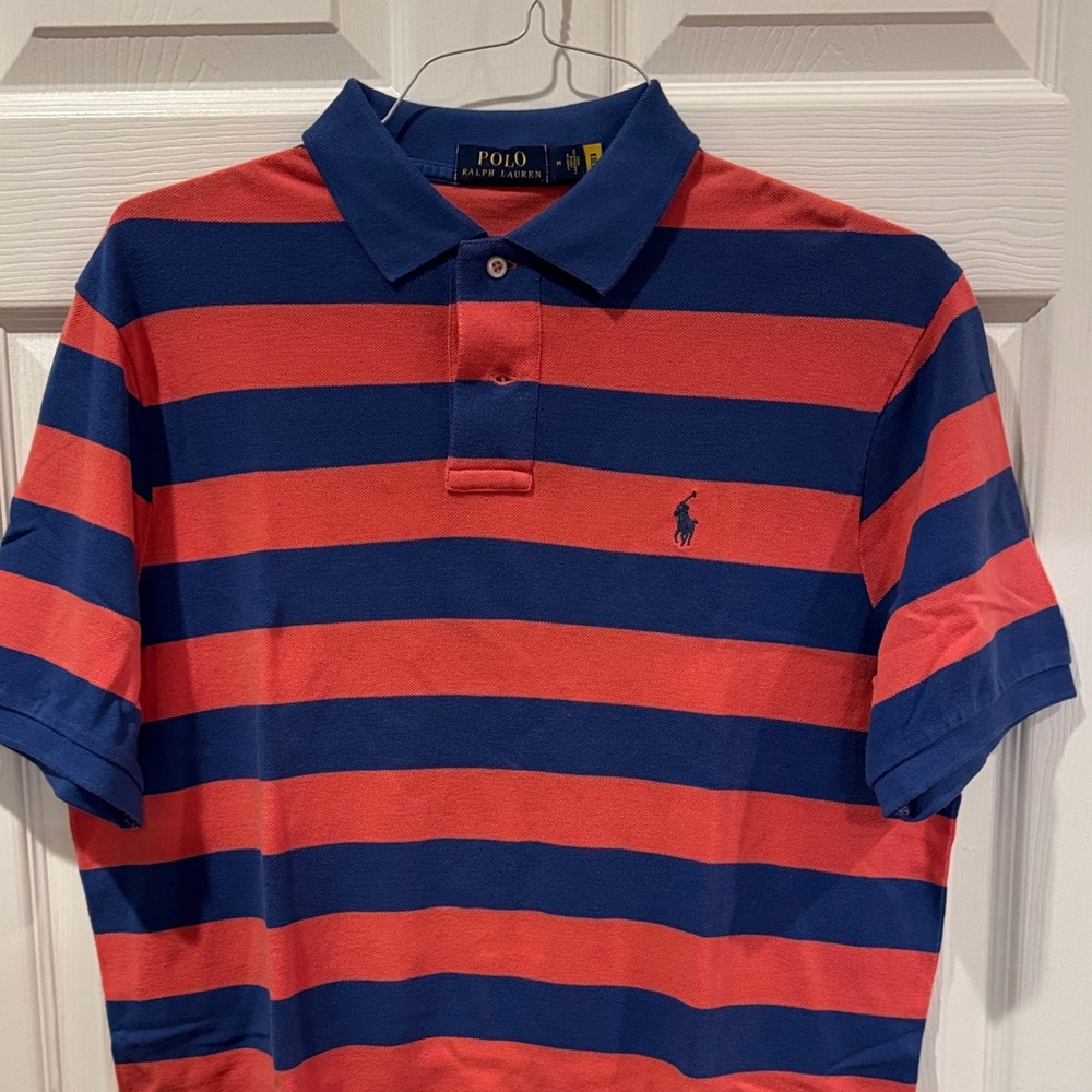 Polo Ralph Lauren Striped Polo — Navy & Pink